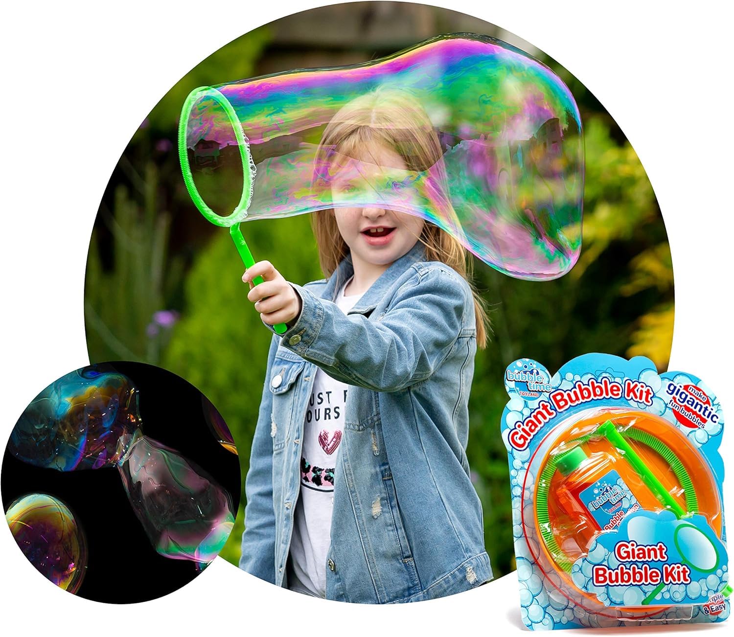 FORMIZON Set Bolle di Sapone Giganti - 24 pcs Bacchetta, Kit Macchina Multicolore per Bambini - per Allaperto, Giardino, Festa di Compleanno