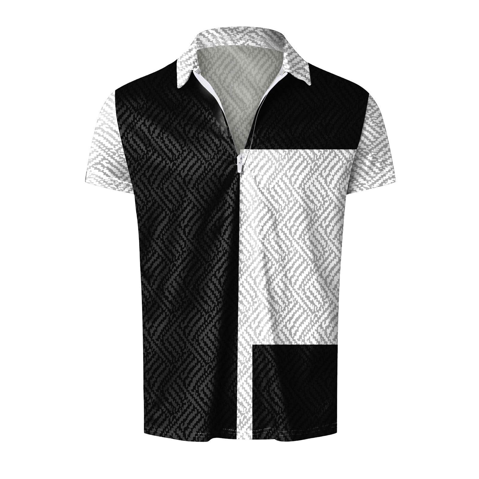 Herren Trainingsanzug Sommer 2 Teiliges Sportanzug Drucken Stehkragen Trainings Anzug Kurzarm Polo Hemd Set mit Reißverschluss Fitnessanzug Modern Freizeitanzug Mode Streetwear für Outdoor
