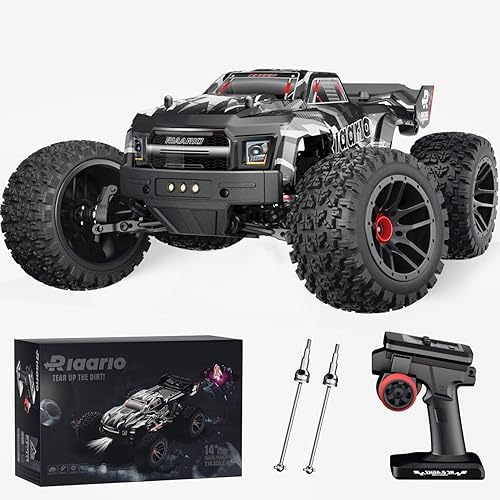 RIAARIO Coches RC 114 para adultos velocidad rápida de hasta 50-70 KMH RC Truggy para niños camión de carreras RC todo terreno camiones RC con barra