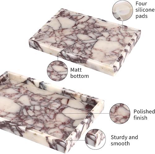 Miniatura 63 de Bandeja de tocador de baño de mármol, bandeja de tocador de lujo natural para el hogar, cocina, baño, bandeja decorativa de piedra para encimera