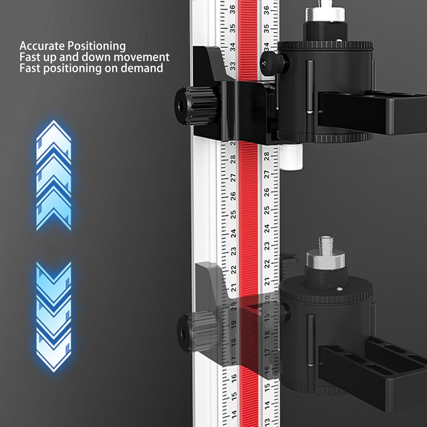 Level Holder Wall Mount Bracket Clear Scale Adjustable Height Leveling Tool for Construction Drywall and Tile Installation