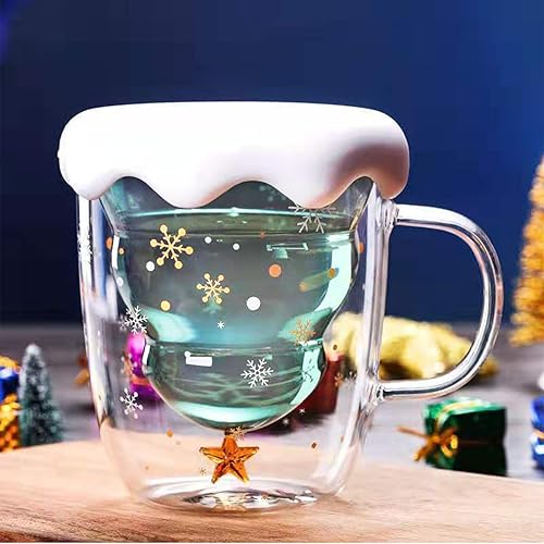Miniatura 6 de Lindas tazas de café de Navidad, taza de té, vasos de leche con aislamiento de doble pared, taza de expreso, la mejor Navidad para mujeres, hombres,