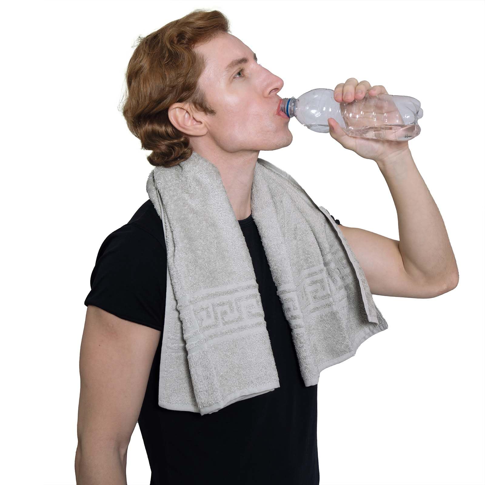 runico Set Asciugamano Da 3 Pezzi Grigio in 100% Cotone- Set di Asciugamani per Bagno-Morbidi ed Altamente Assorbenti- Made in Italia