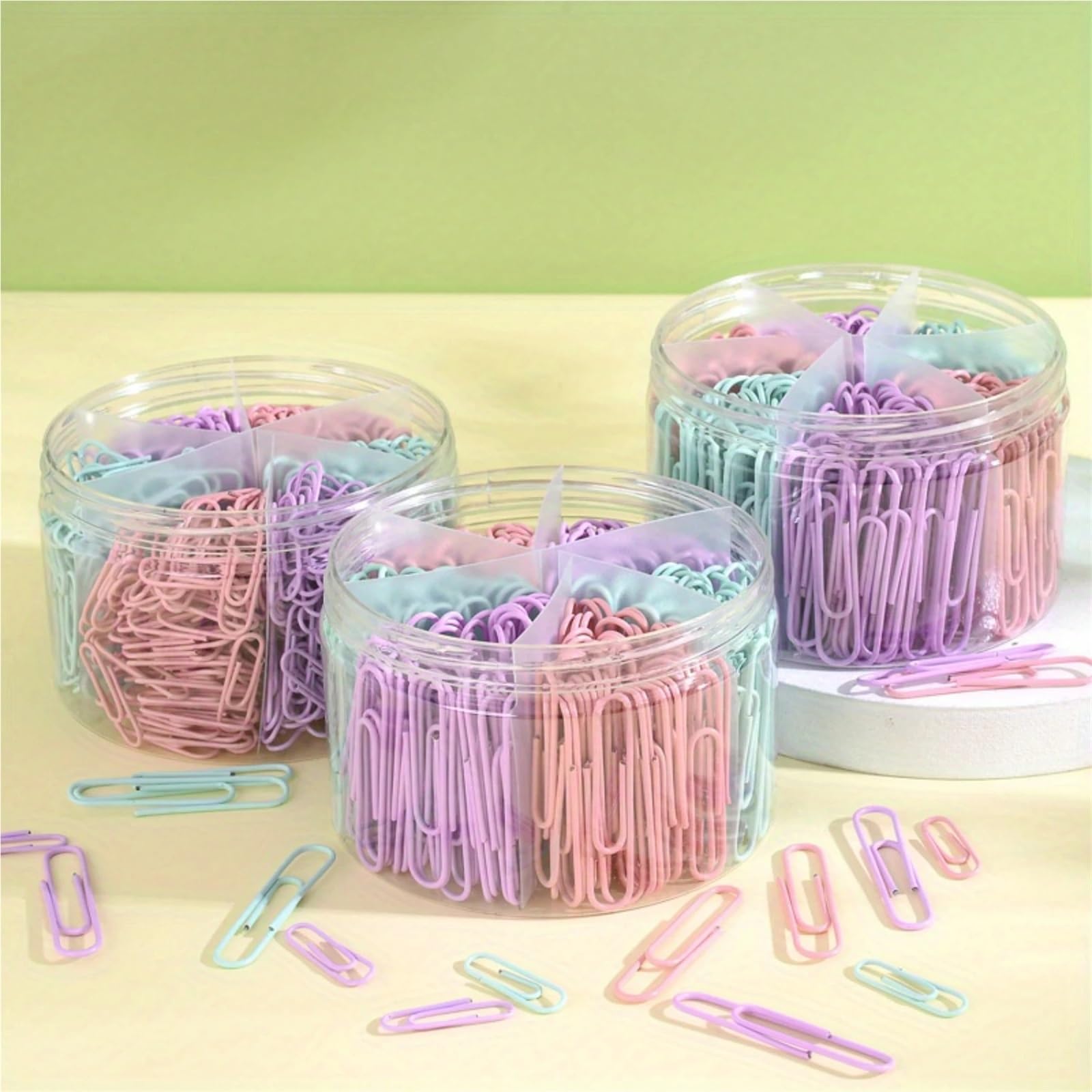 Lot de 800 trombones en métal de couleur macaron, 2,8 cm, fournitures de bureau, école, maison - Vert