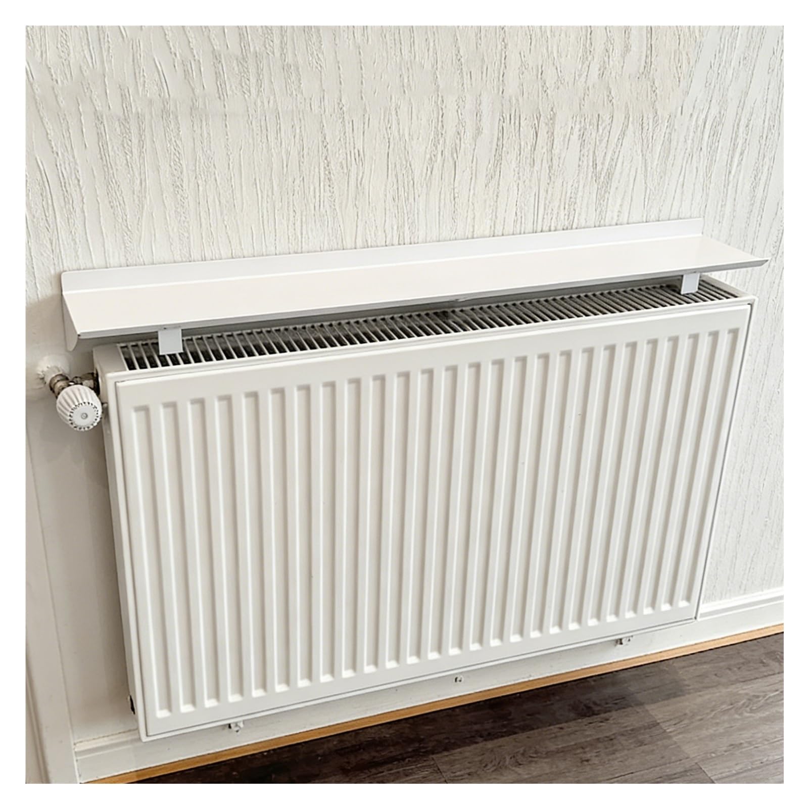 Mensola termica galleggiante bianca per termosifone per riporre e decorare – Ripiani salvaspazio 15 x 120 cm per ufficio, camera da letto, soggiorno, corridoio, massimizza lo spazio verticale
