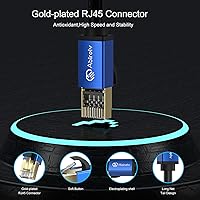 Vista 3 de Cable Ethernet Cat7 de 6 pies, cable Cat7 para exteriores, triple blindaje, SSTP 10 Gbps 600 MHz, cable de conexión Ethernet para módem router LAN
