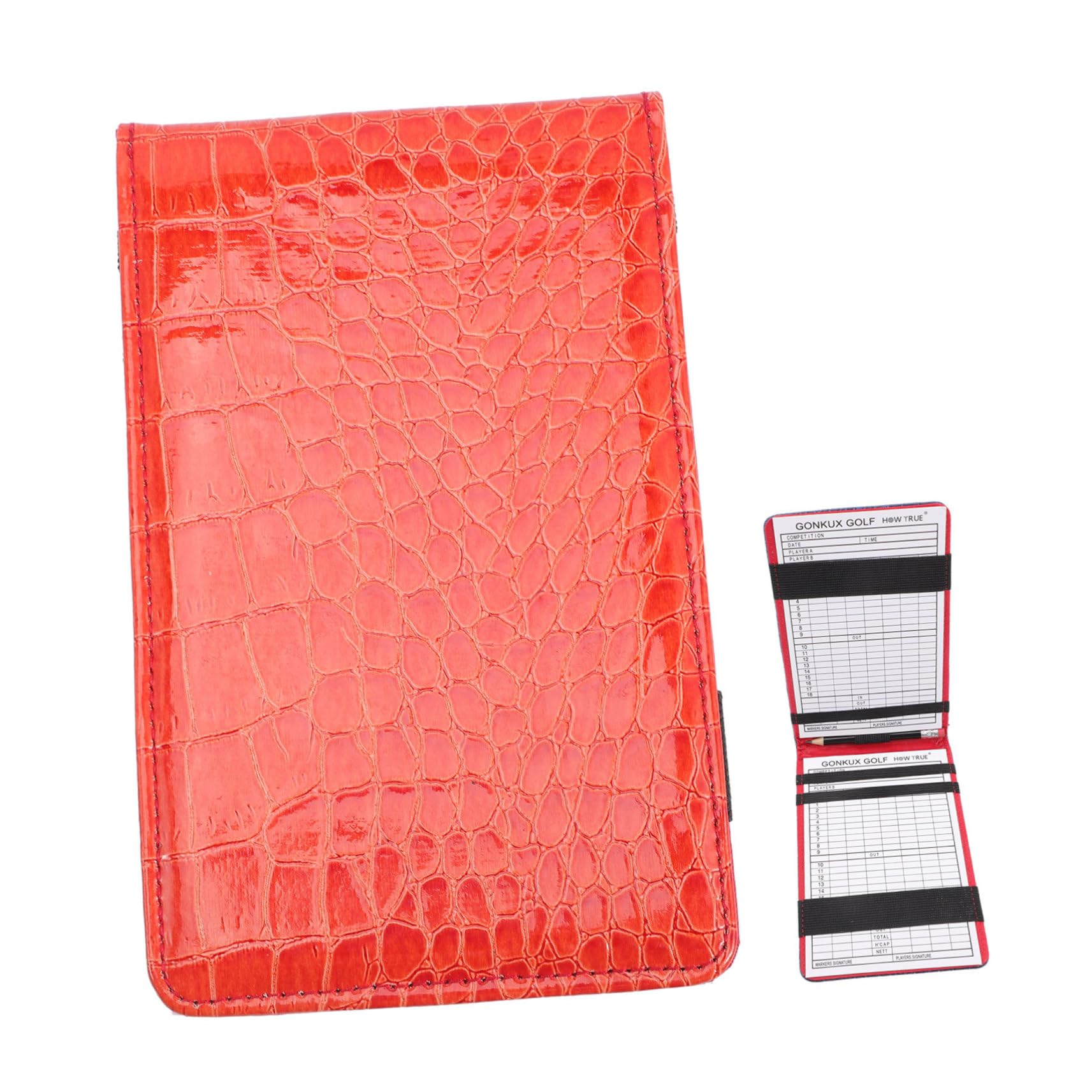 GRIRIW Portable Golfing Record Book PU Golf Scorecard Protector Compact and Lightweight Golfing Scorekeeping Notebook for Convenient Use The Course