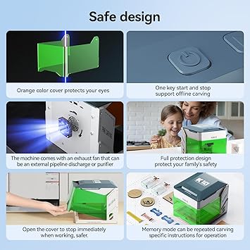 WAINLUXPRO K10 5000mW Laser Engraver Machine, Mini Laser Engraving Machine for Wood Leather Silicone Paper Glass Acrylic Cloth, Grabadora Laser, Engraver Laser Class1