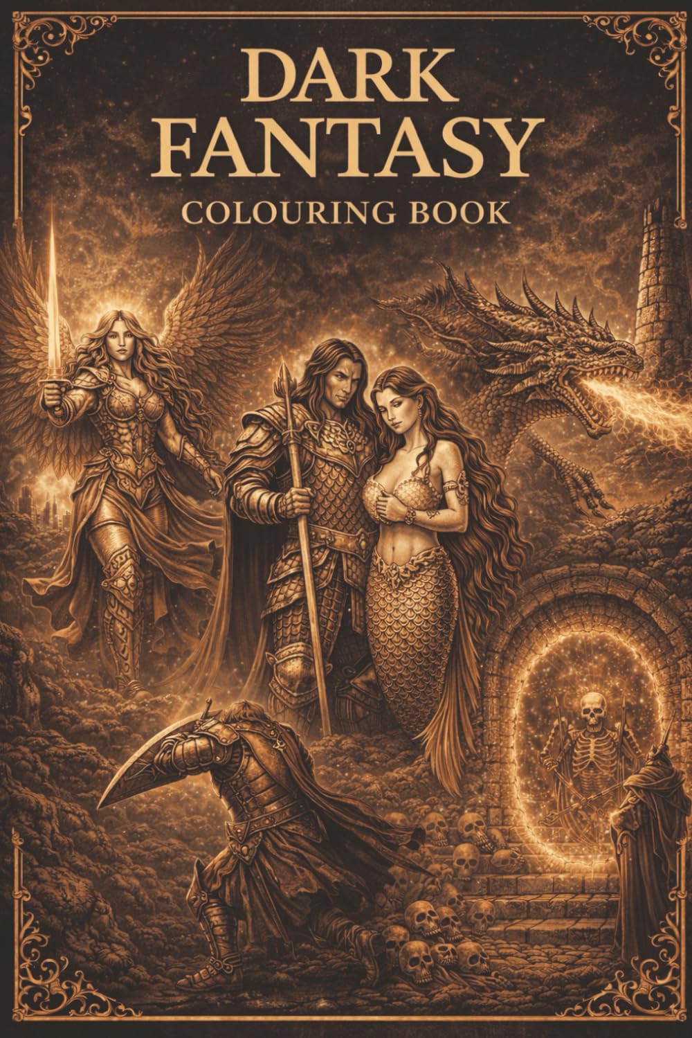 Dark fantasy Colouring Book for adults: Relaxing Fantasy Colouring Pages for Adults and Stress Relief
