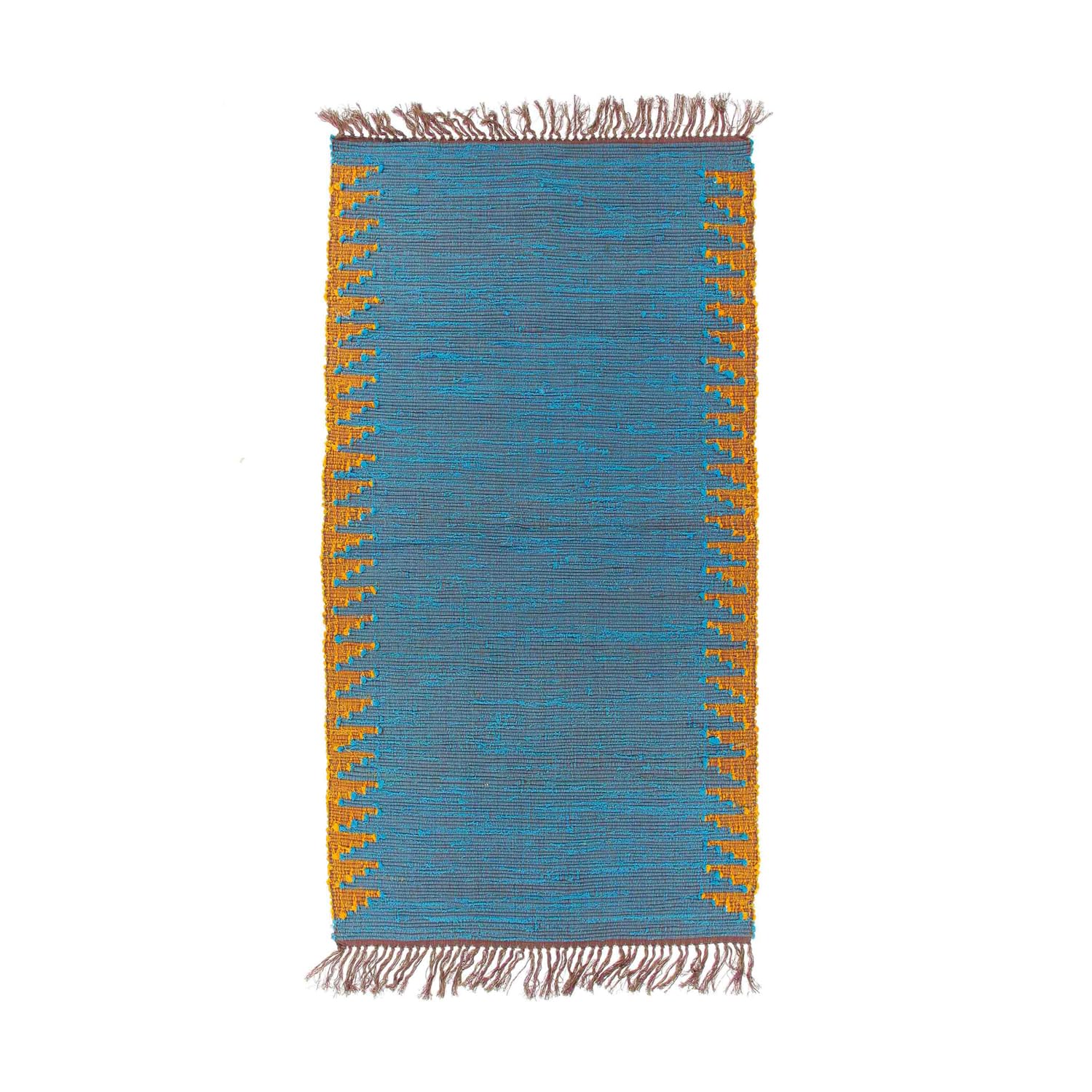 Tapis sur mesure velours vert coton fait main artisanat Kibuye