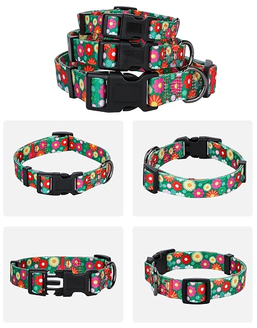 Foto 5 de 7 de Rhea Rose Collares para perra con diseño de margaritas de verano, collar ajustable para cachorro, mediano