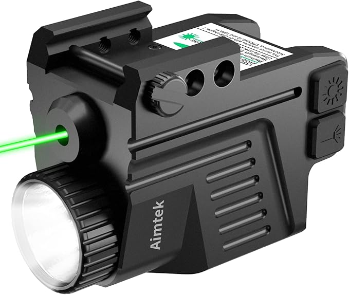 Battery Powered Pistol Green Laser Light Combo, 350 Lumens