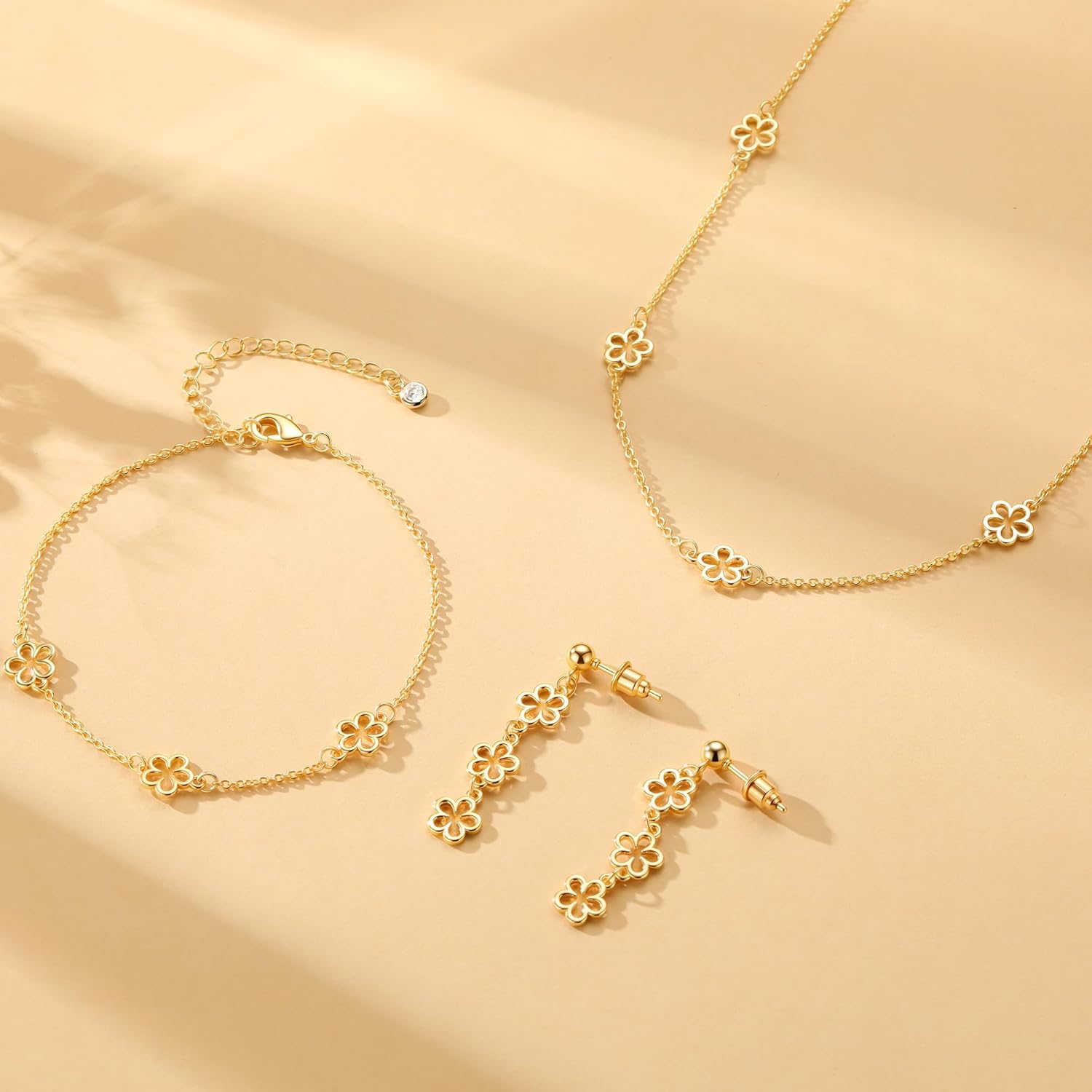 Prom Earrings Necklace Bracelet Set Elegant Crystal Necklace Earrings Bracelet Bridal Wedding Prom Costume Jewelry Sets for Women Party Jewelry Set,Valentine Gifts - Image 5