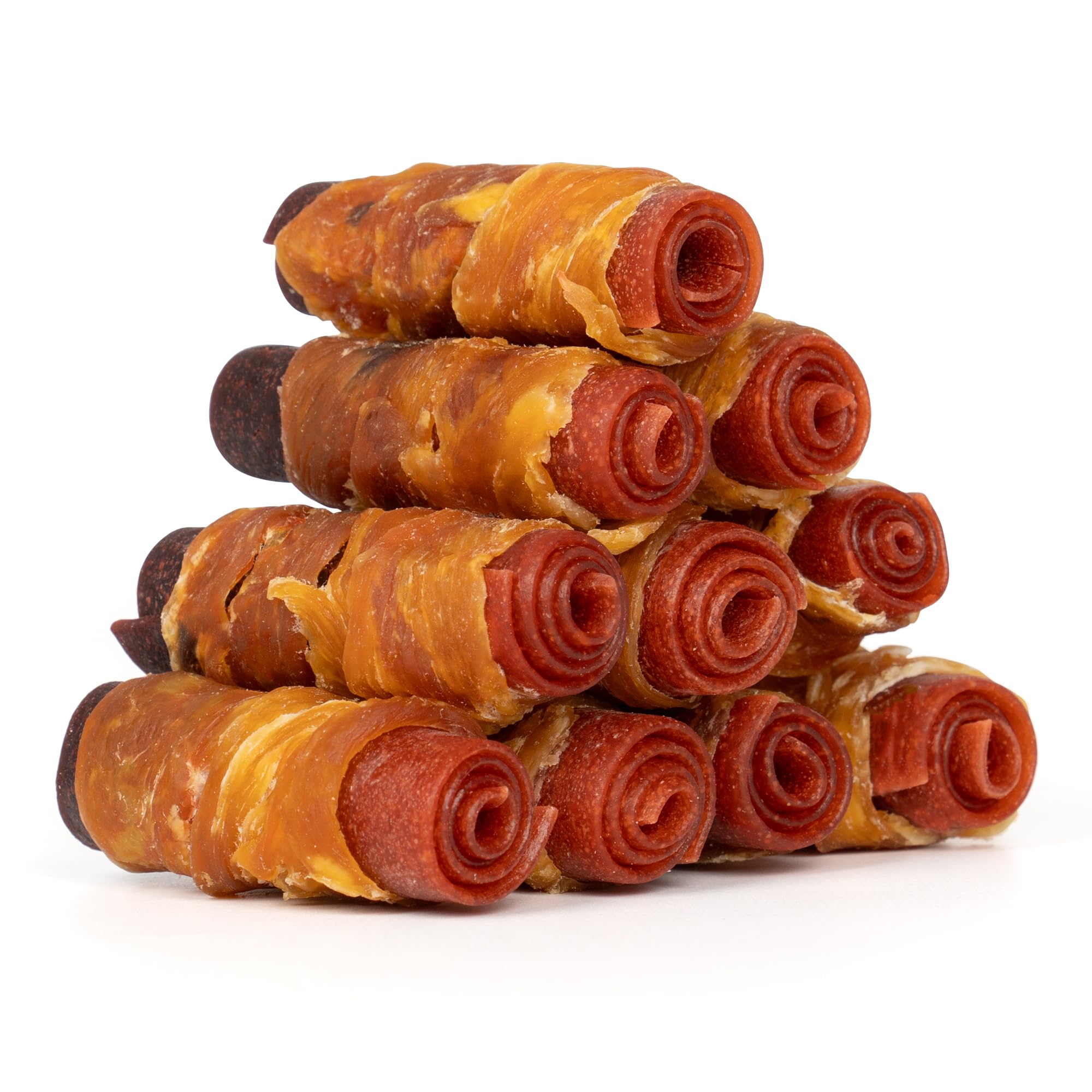 MON2SUN Rawhide Free Dog Treats, 3 Inch Triple Flavor Chicken Wrapped Duck and Beef Rolls for Small Dogs, Healthy Snacks, 13.23oz