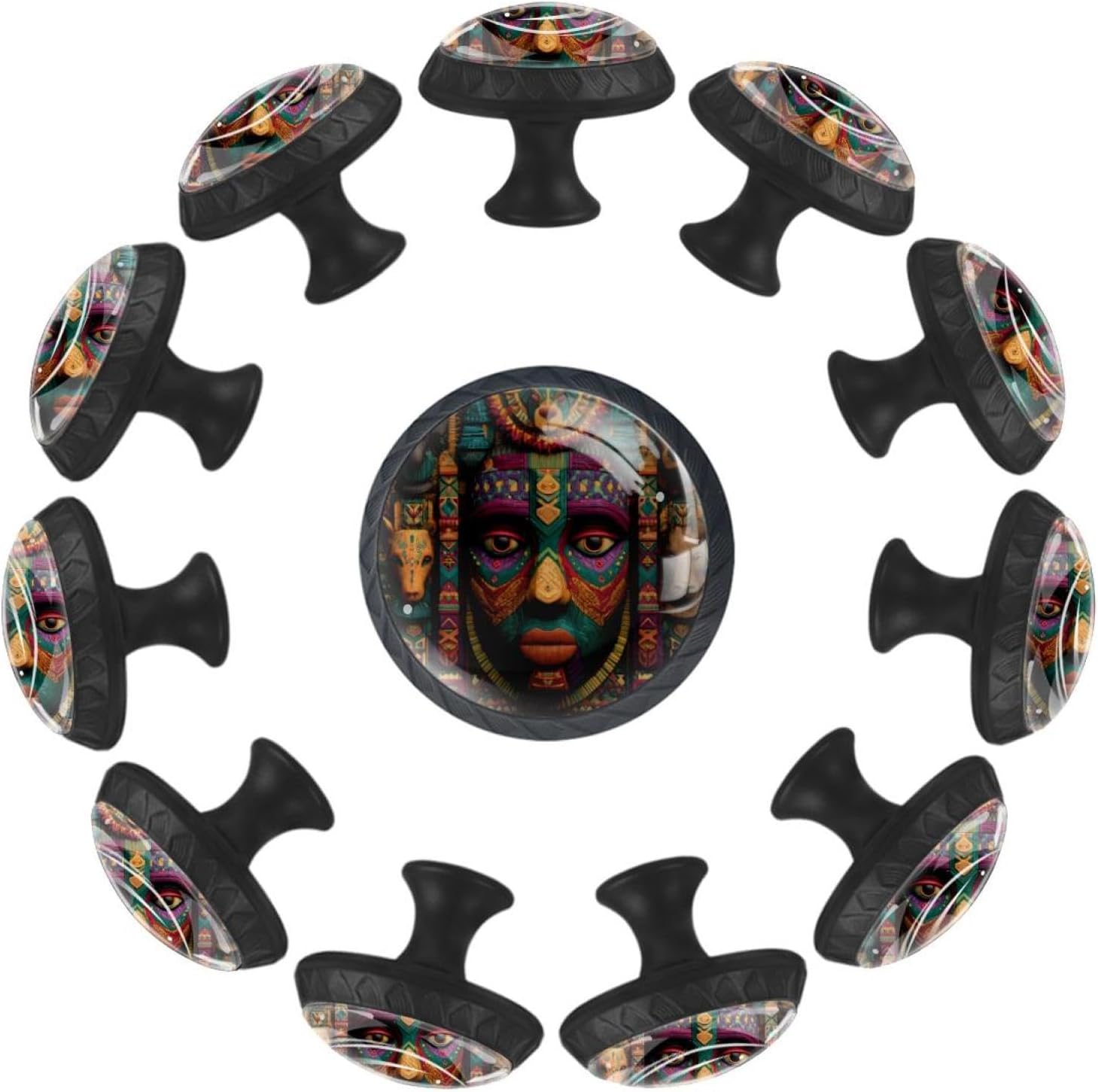 Black Cartoon Sea Animals Whale Octopus Jellyf Universal Cabinet Knobs, Glass Drawer Pulls for Various Indoor Furniture
