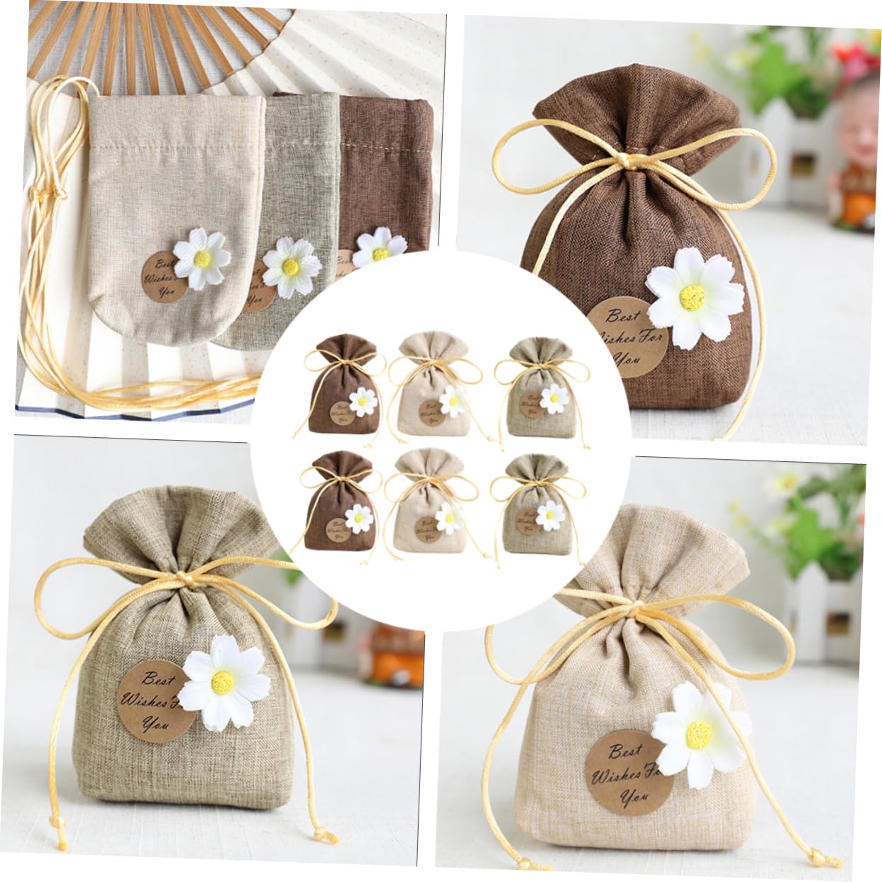 9Pcs Sachet Bags Decorative Drawstring Storage Pouches for Home Bedroom Empty Scent Bags for Air Purifying Fragrance present for Friends and Festivals