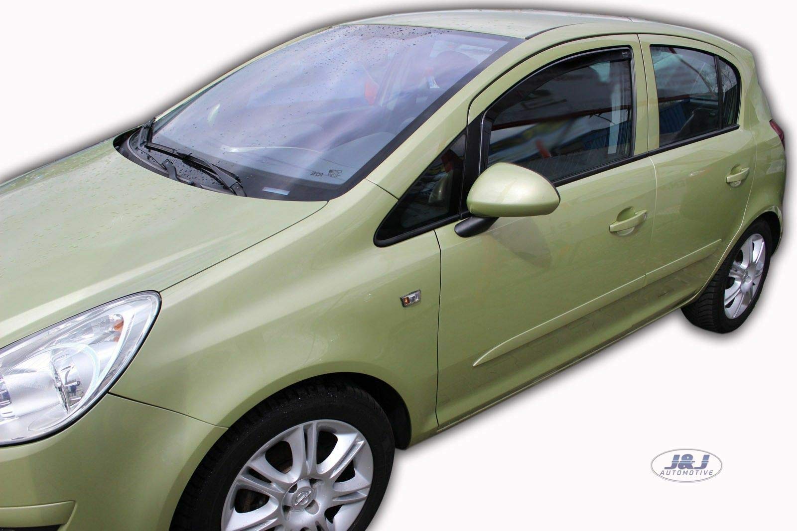 J&J AUTOMOTIVE Windabweiser passend für Opel Corsa D/E 5-Türer 2006-2019 2tlg, Heko Regenabweiser Vorne Getönt Dunkel Passform
