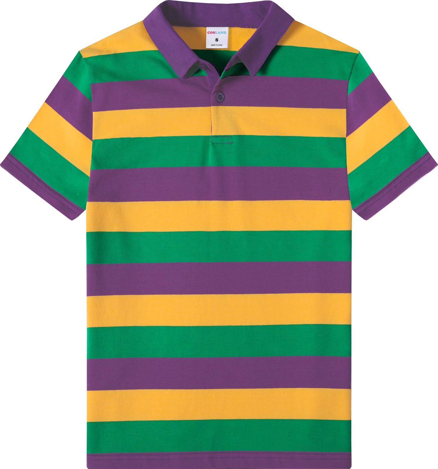 COSLAND Boys' Xs-Large Striped Polo Shirt, Cotton Short Sleeve Shirt