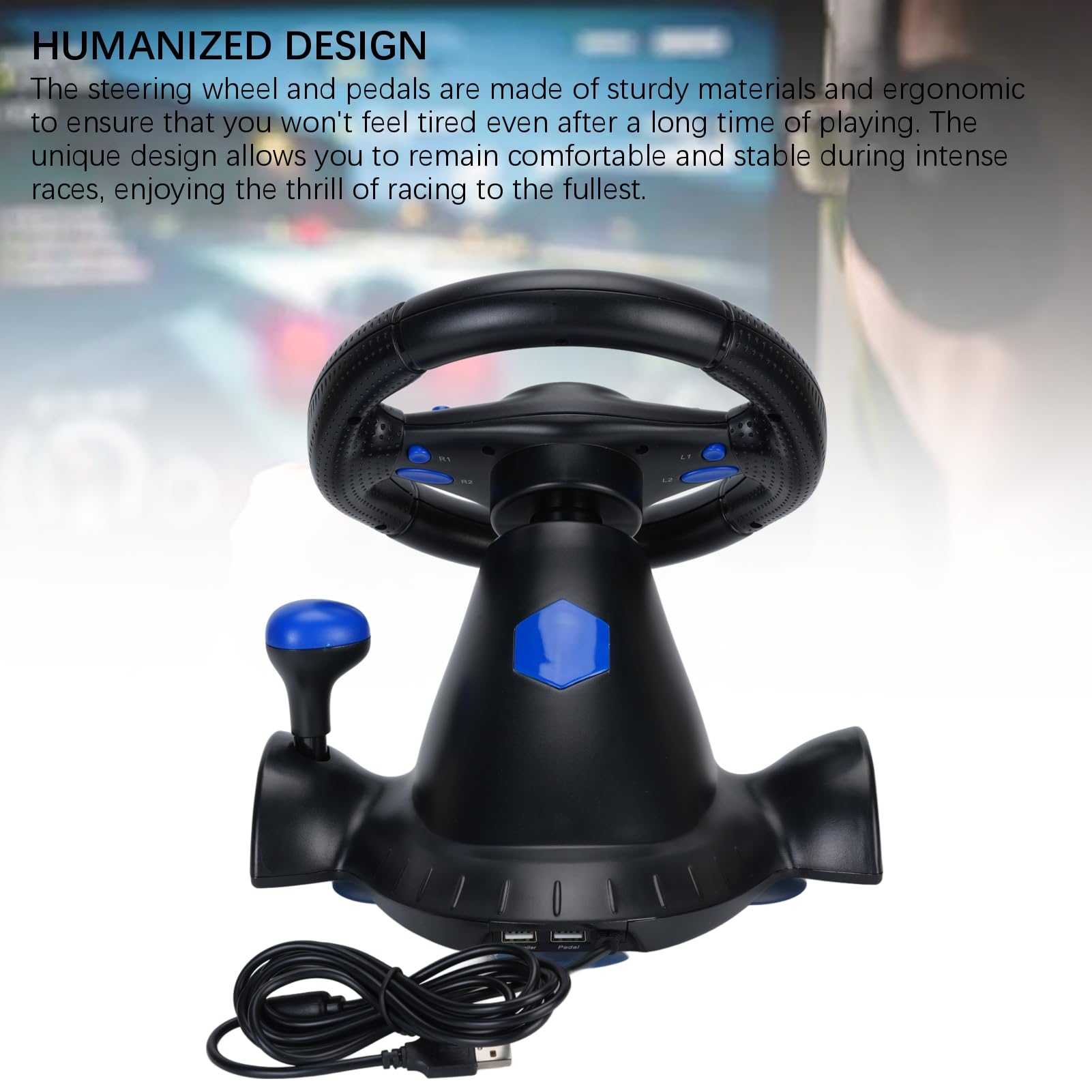 XUMIUZIY PC Racing Wheel Obrót o 180° Wibracje Sprzężenie Zwrotne Symulator Kierownicy dla Need for Speed ​​dla GTA