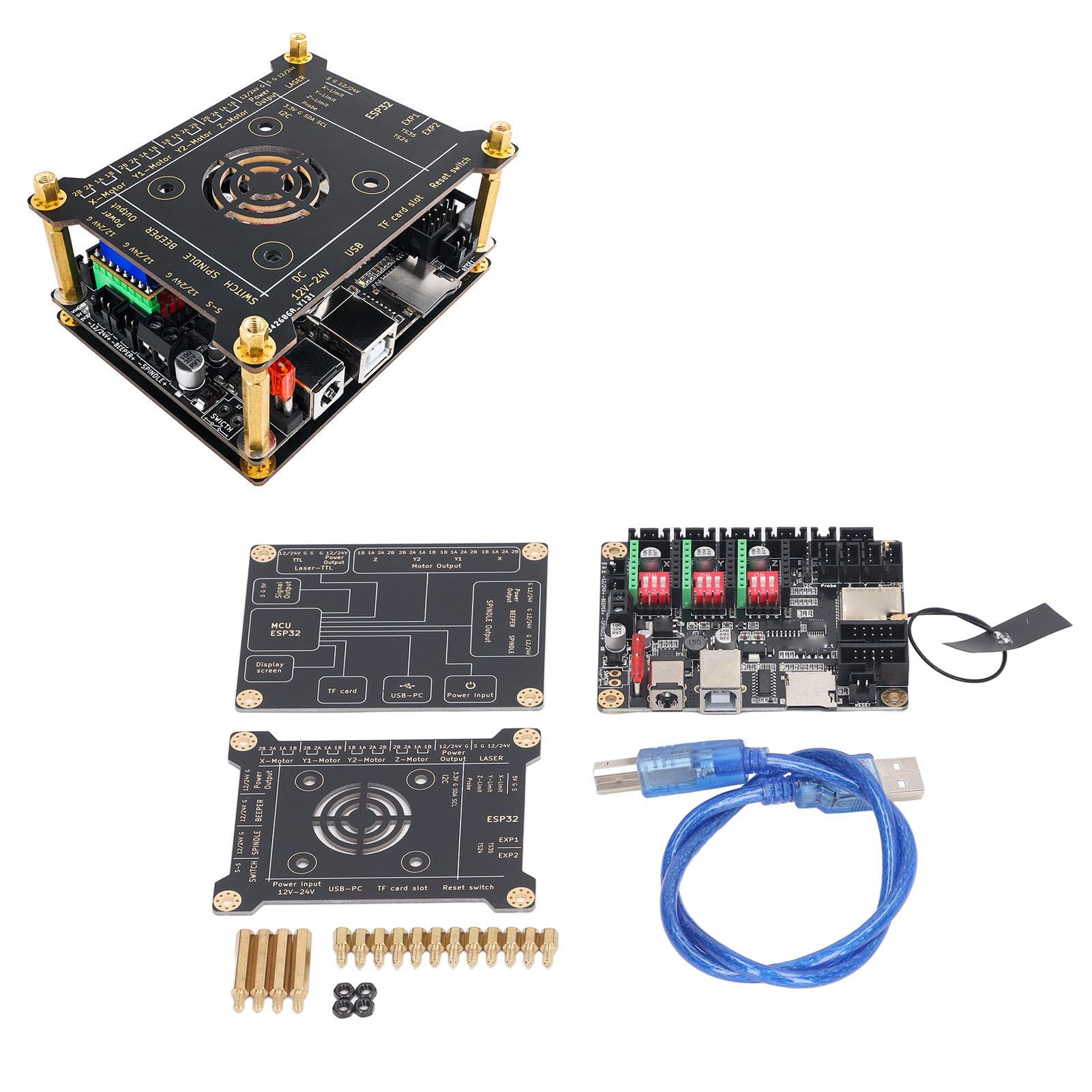 Scheda Madre MKS DLC32, Controllo Offline per Macchine per Incisione, 32 Bit, WiFi/BT, Touch Screen da 2,4/3,5 Pollici, Supporta il Controllo della Pagina Web e (Scheda madre e