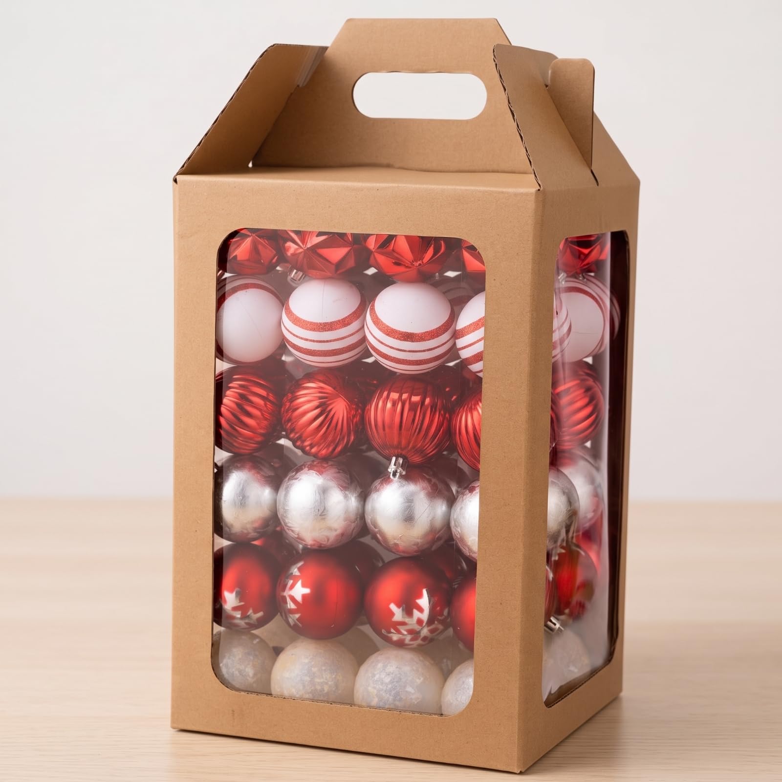 Festliche Christbaumkugeln Weihnachtskugeln Baumschmuck Kugelornamente Christbaumschmuck aus Polystyrol Bruchsicher mit Vielfältigen Oberflächen Und, 6 cm, Color to 1