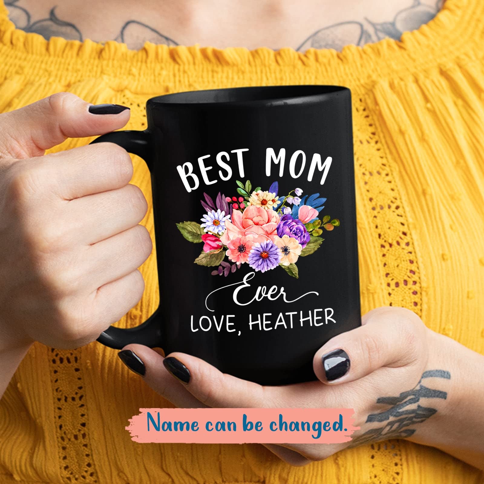 Personalized Mom & Kids Colored Coffee Mug, Mom Kids Hands Cup, Family With Kids Names, Mothers Day Gift From Kids Custom Gift From Children - UK