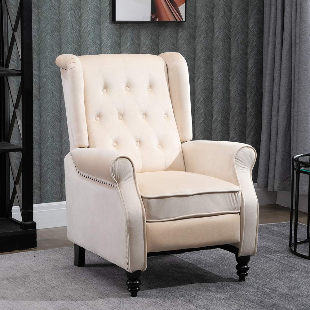 Buy Homesailing Living Room Recliner Chair Bedroom Armchair Vintage Wing Back Single Sofa Chair Adjustable Push Back Reclining Chairs With Footrest Velvet Fabric Upholstered Online In Indonesia B0816jvf2l