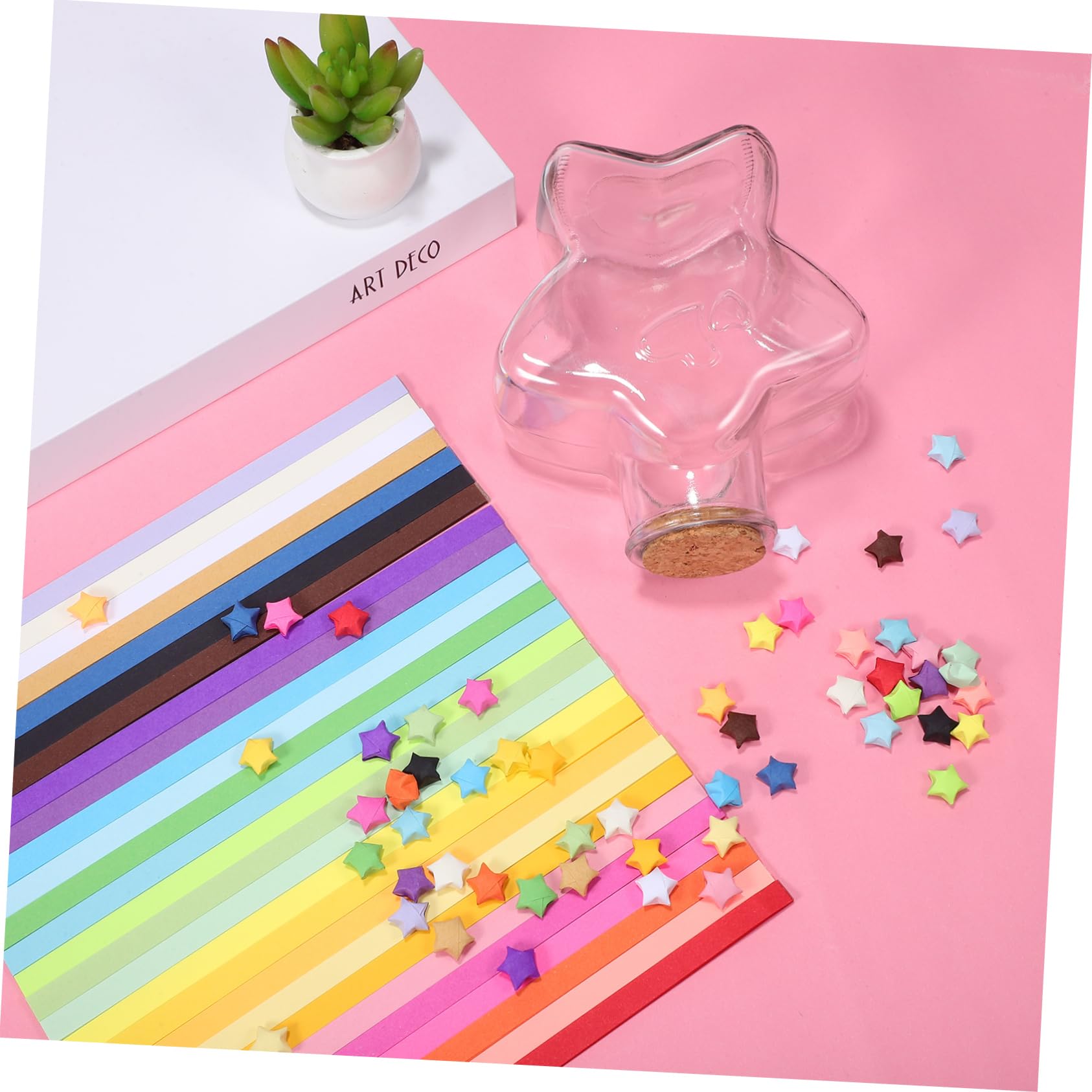 Origami Stern Faltpapier mit Flasche, Deko für Selbstgemacht
