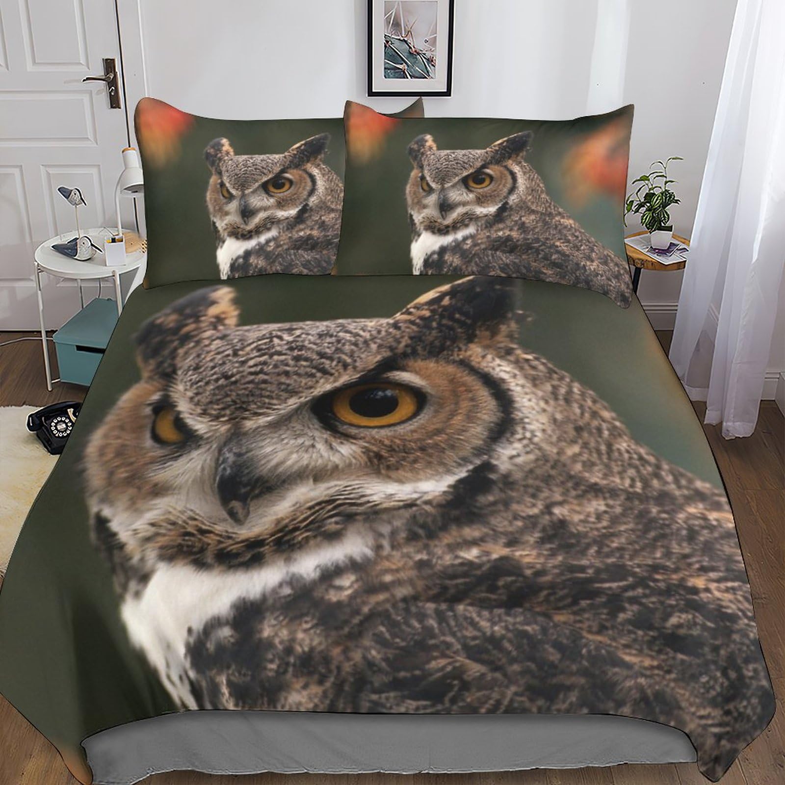 Housse de couette 3D motif animalier en tissu haut de gamme respirant et finitions invisibles