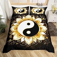 Vista 20 de Anlter - Funda de edredón matrimonial, juego de ropa de cama de cazador de ciervos dorados para niños, adolescentes y adultos, funda de edredón