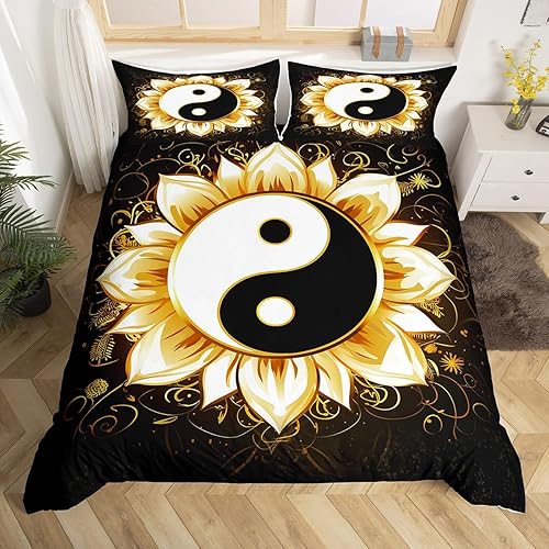 Miniatura 20 de Anlter - Funda de edredón matrimonial, juego de ropa de cama de cazador de ciervos dorados para niños, adolescentes y adultos, funda de edredón