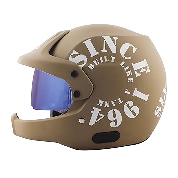 Steelbird 7Wings Rally Tank Open Face Helmet, ISI Certified Off Road Helmet