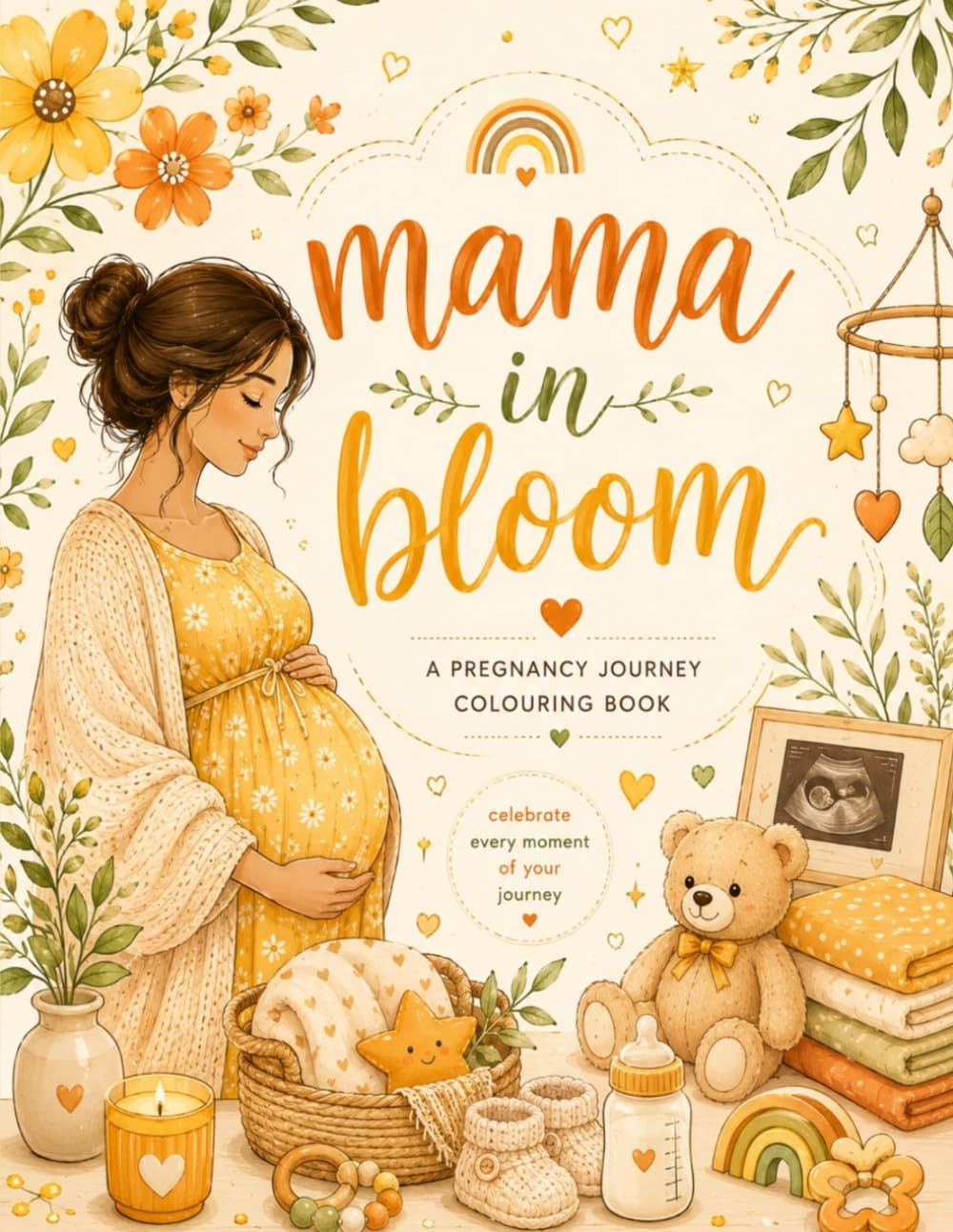 Mama in Bloom: A Cozy Pregnancy Journey Coloring Book for Moms-to-Be