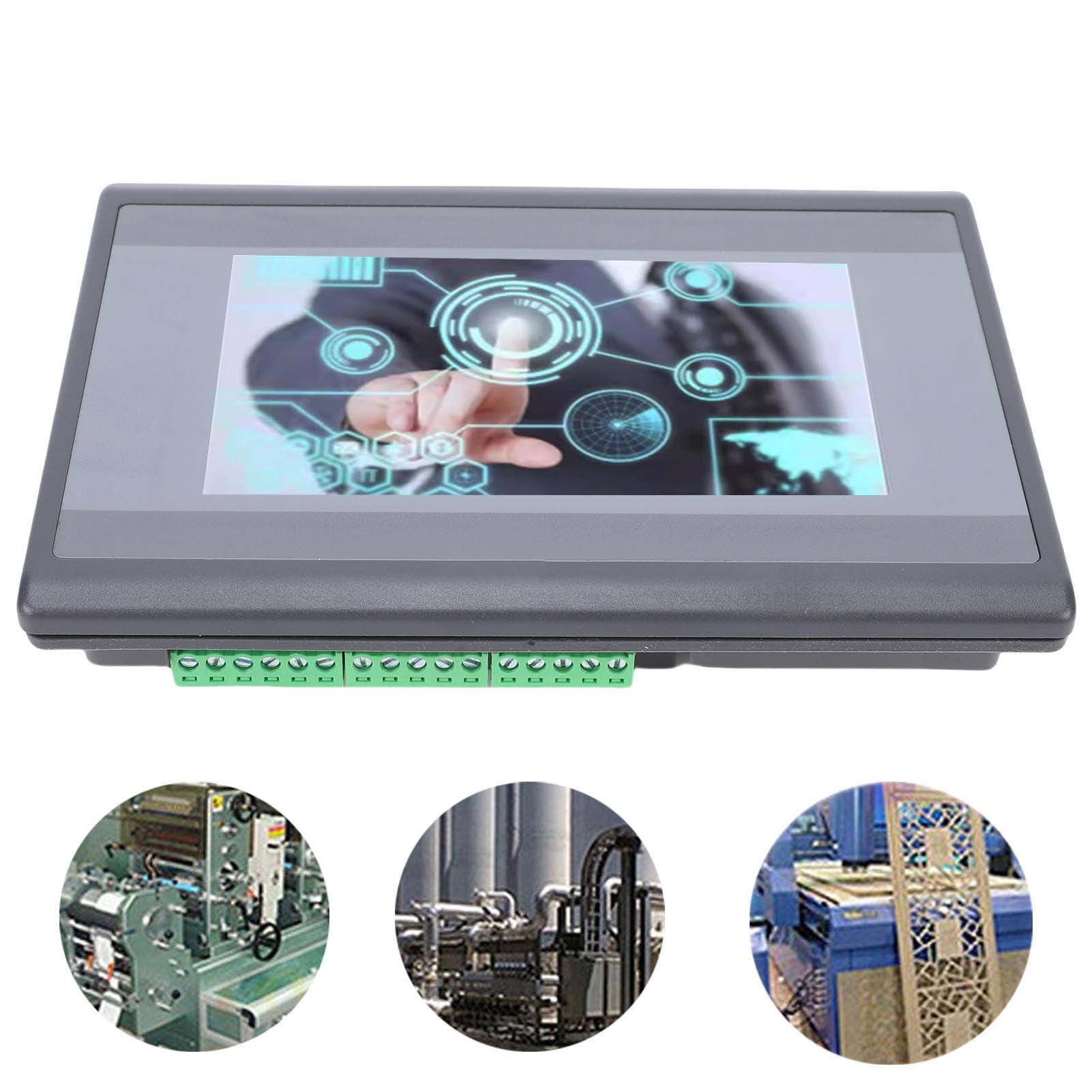 Fafeicy Touchscreen HMI PLC 4,3 Pollici 12 Pollici 10 Uscite con CPU ARM9 a 32 Bit Schermo LCD HD RS232 MODBUS Supporto per HMIStudio 5.1 USB Tipo C Download