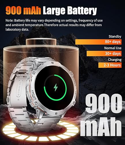 Miniatura 3 de LIGE Relojes inteligentes para hombre, contestarhacer llamadas, pantalla de 1.75 pulgadas con altitud de brújula y presión barométrica 900 mAh,