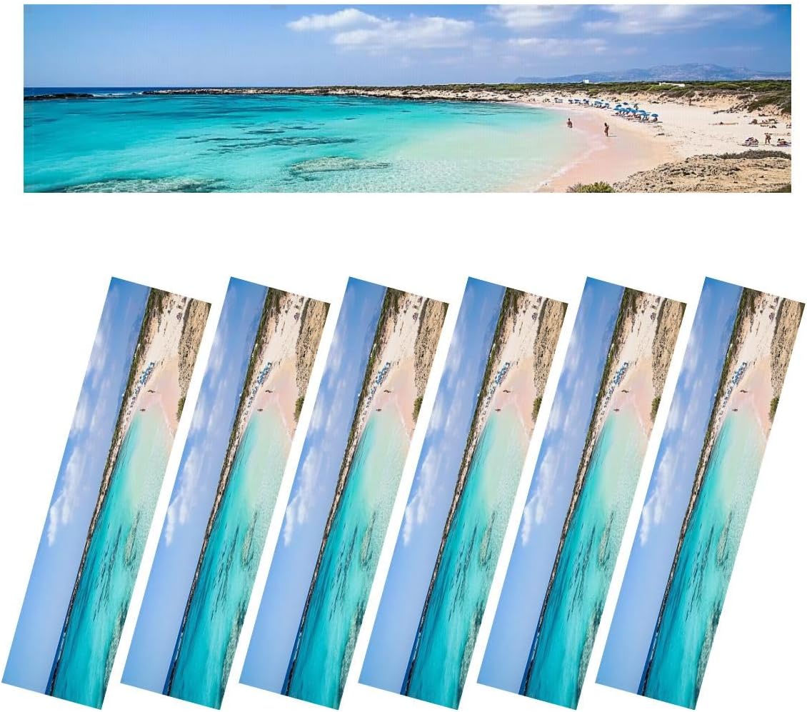 Fluorescent Light Covers for Ceiling Lights Elafonissi Lagoon Crete Island Greece Easy to Install Magnetic Light Filter for Classroom Office Hospitals School Home Decor