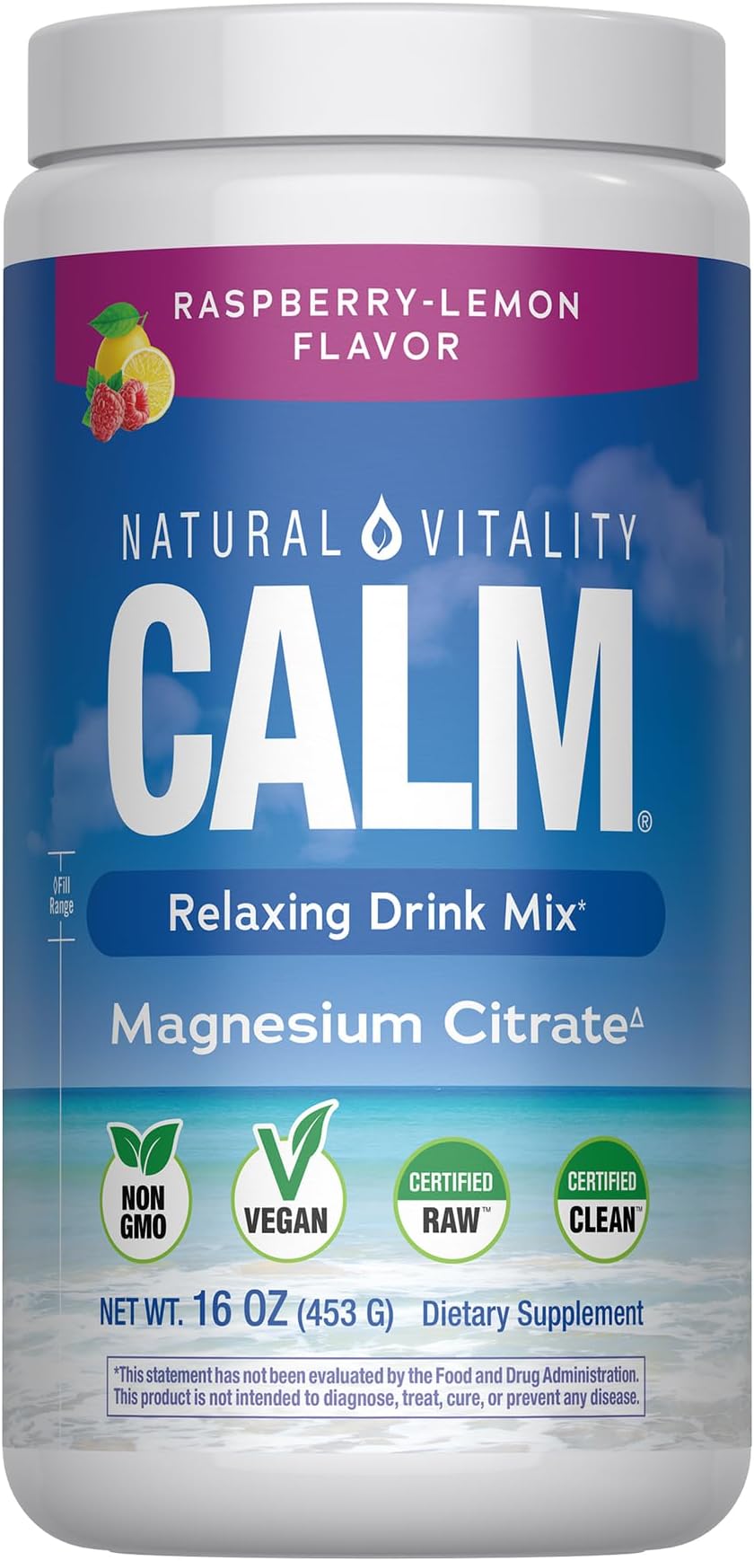 Natural Calm Raspberry Lemon 16oz