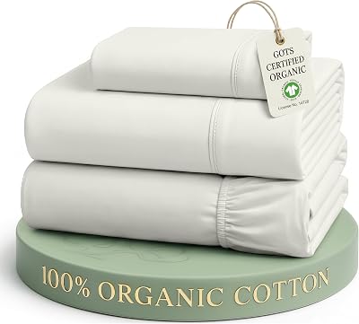 LANE LINEN Twin Bed Sheets, 100% Organic Cotton Sheets Twin Size, 3Pc Twin Bed Sheet, Hotel Quality Bed Sheet Set, Bedding Sheet & Pillowcases, Deep Pockets Upto 15" - Glacier Grey