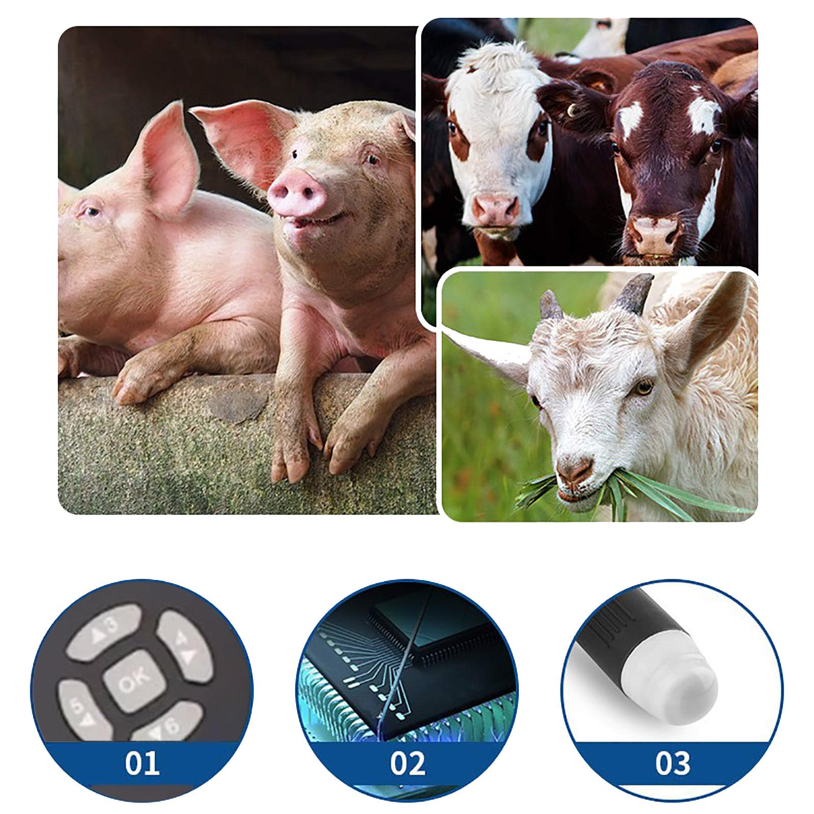 Ecografo Veterinario Portatile Riproduzione HD a Colori Multifunzionale, Rilevatore di Ultrasuoni Veterinario, Macchina per Test Gravidanza