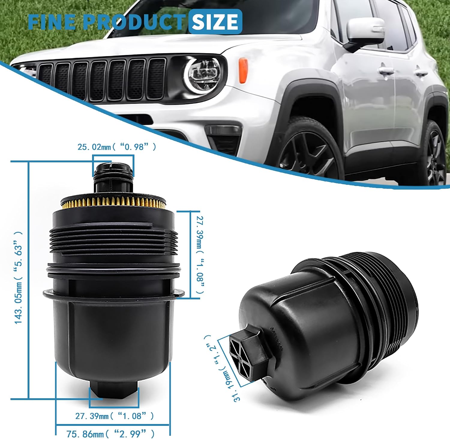68507598AA Ecodiesel Engine Oil Filter 68498720AA Compatible with Jeep EcoDiesel 3.0L V6 Vehicles 2020-2023 Wrangler JL, 2021-2023 Gladiator, Compatible with 2020 2021 2022 2023 Ram 1500 DT