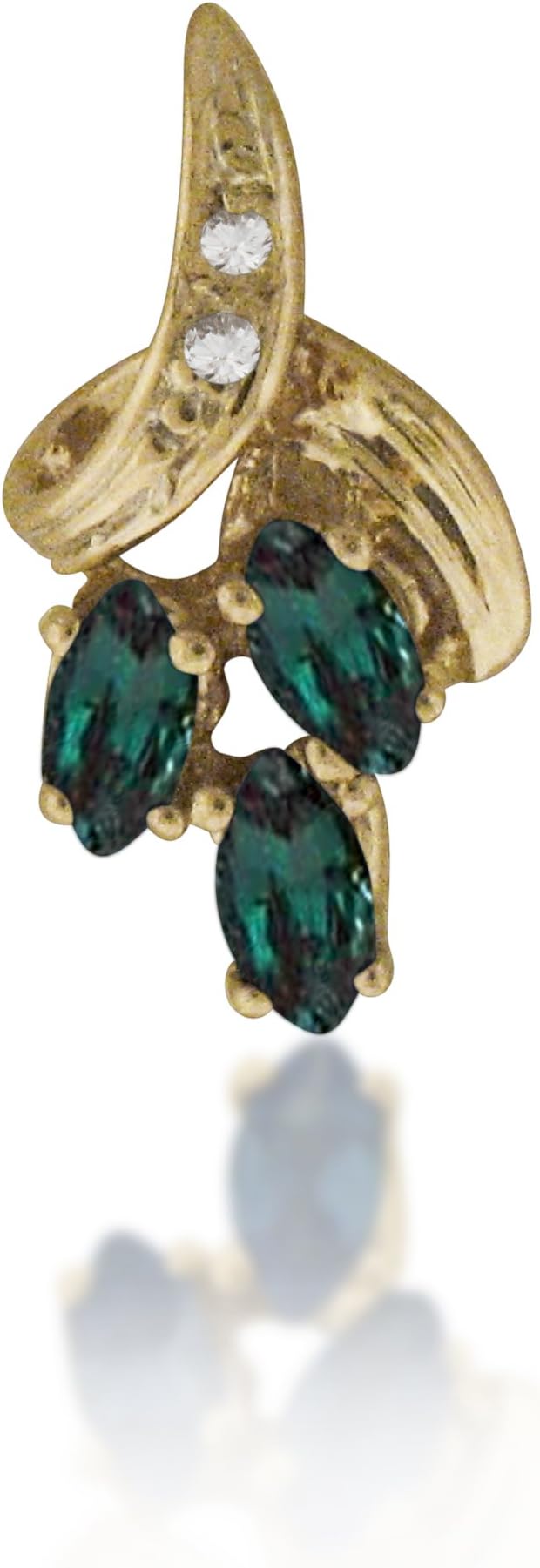 Natural Alexandrite Dia Pendant in 14 K Yellow Gold