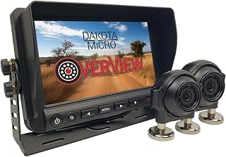 Dakota Micro OverView AHD 7" Quad Monitor Dual Camera Kit, Two 82° Viewing-Angle Waterproof Cameras, Expandable to 4 Cameras, DMOV-H7QC2