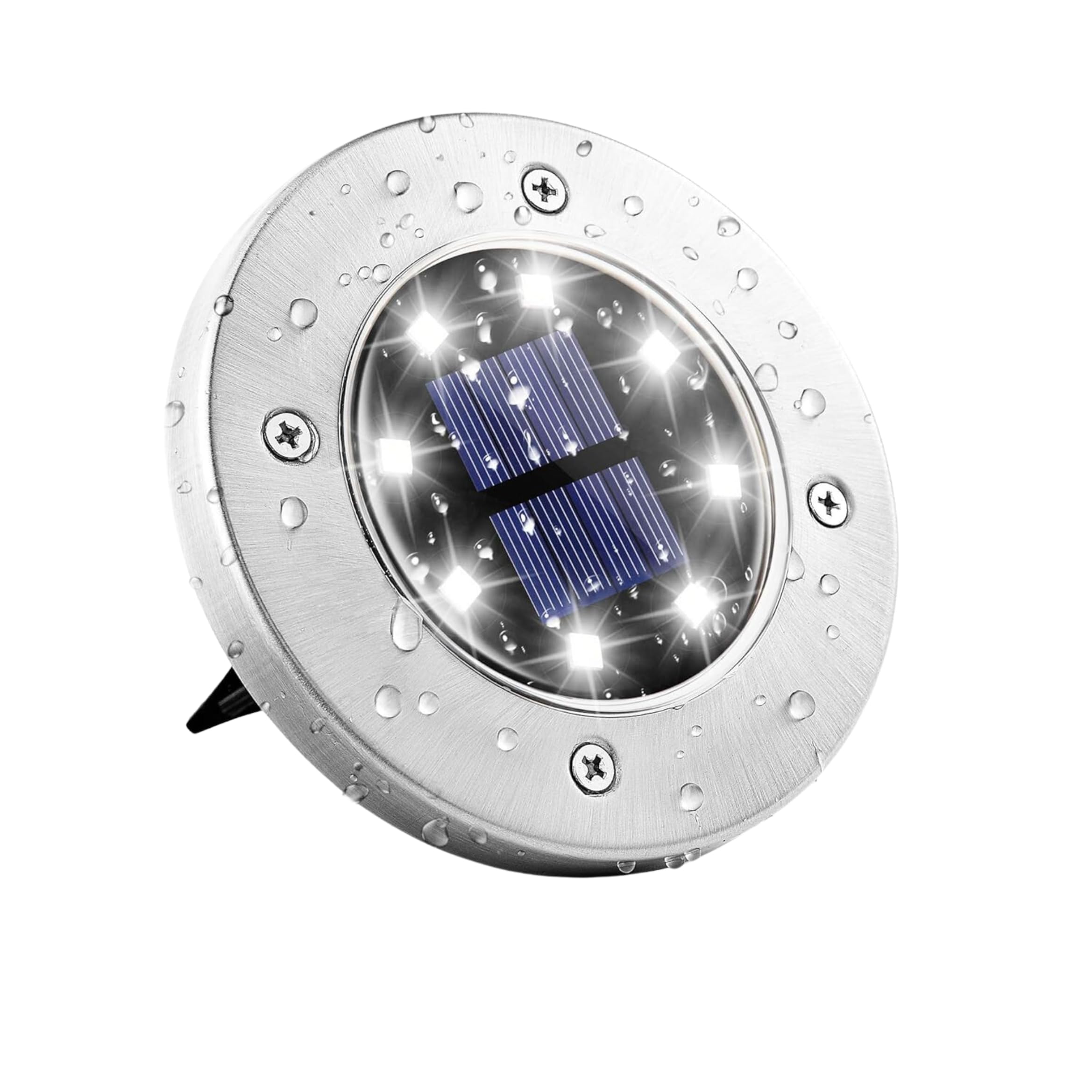 Drumstone (𝗦𝗽𝗲𝗰𝗶𝗮𝗹 𝟭𝟬 𝗬𝗲𝗮𝗿𝘀 𝗪𝗮𝗿𝗿𝗮𝗻𝘁𝘆 Solar Ground Lights – Outdoor LED Disk Lights – Waterproof, Auto Dusk-to-Dawn, No Wiring Needed, Energy Efficient - (Pack-1)-image-14