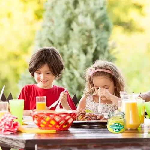 Miniatura 7 de Mason Jar Candles Juego de velas de citronela para interiores y exteriores, velas perfumadas de aceite de citronela de 8 onzas hasta 90 horas, vela