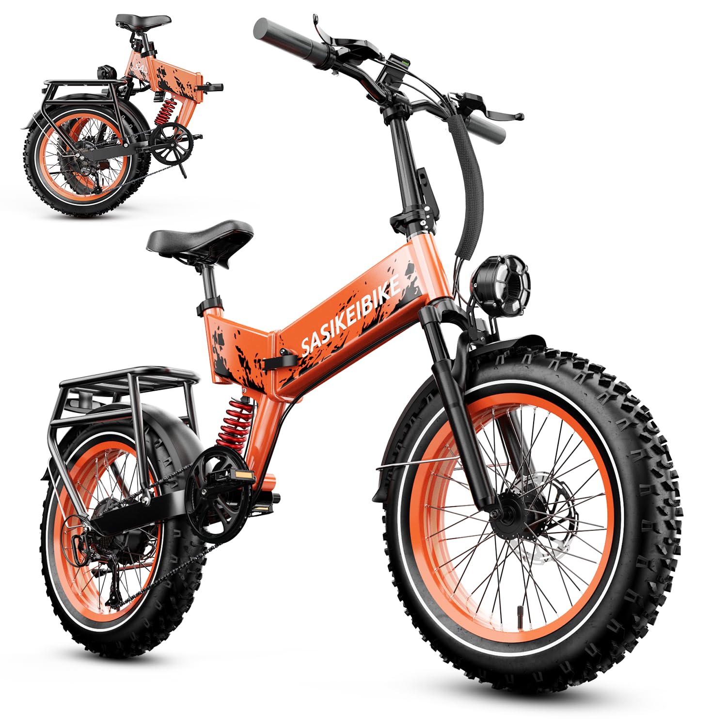 vefreedom 1500W Folding Electric Bike for Adults, 52V 20AH Large Removable Battery E Bike, 30+MPH, 80 Miles Max Range, 20" x4.0 Fat Tire Ebike, Dual