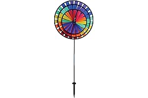 In the Breeze Rainbow Triple Wheel Spinner & Ground Stake