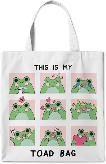 Cute Canvas Tote Bag Gifts for Women, Funny Quotes Tote Bags, Girly Aesthetic Reusable Totes for Shopping Camping