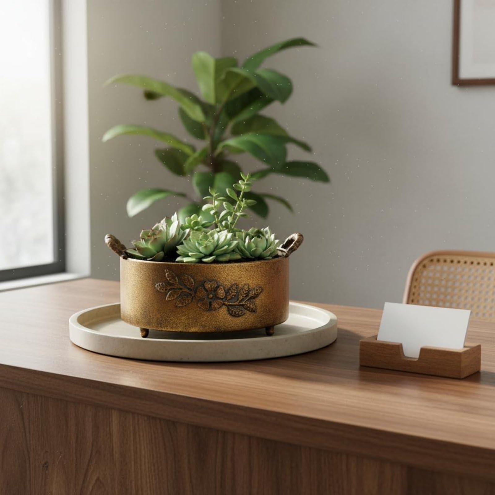 3 Stück Metall-Blumentopf im Landhausstil Vintage-Pflanztopf Bauernhaus-Stil verzierter Sukkulententopf für Pensionsdeko