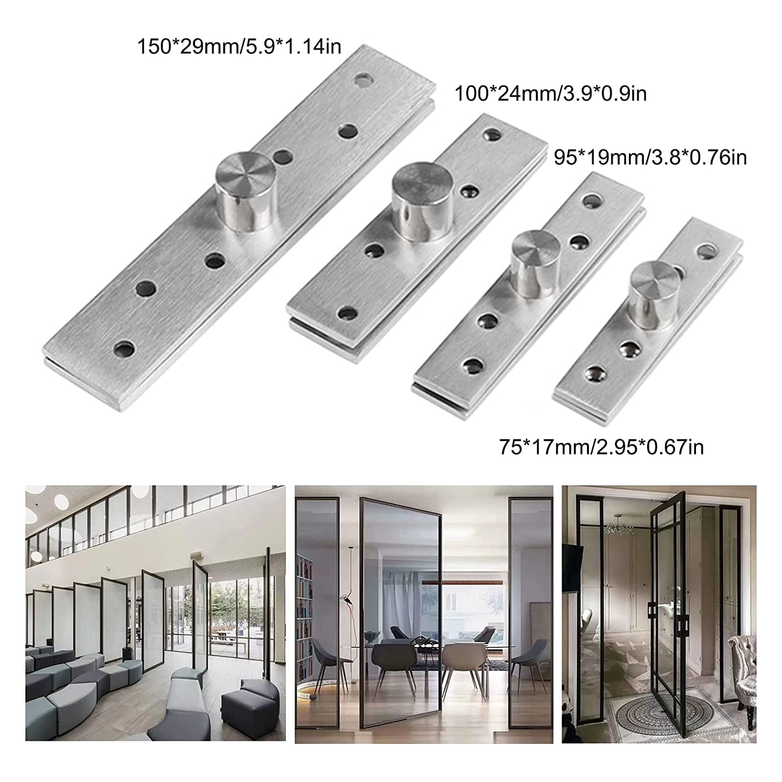Snapklik.com : 2pcs Pivot Hinge Rotating Hinge 360 Degree Stainless ...