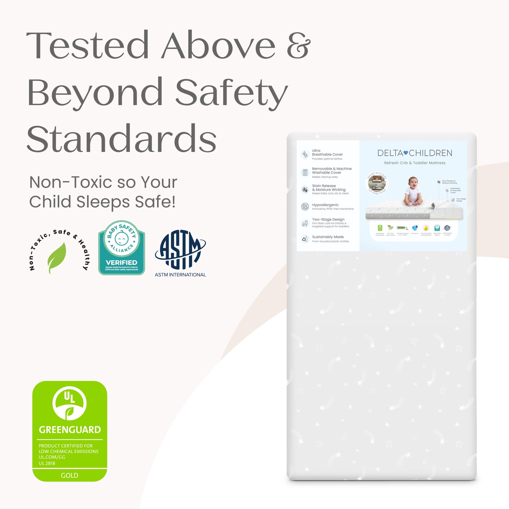 Delta Children Crib Mattress - Breathable & Waterproof -3 Delta Children Crib Mattress - Breathable & Waterproof -3